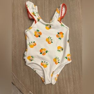 Kate Spade Infant Swimsuit in Orange/Floral Print Size 12M